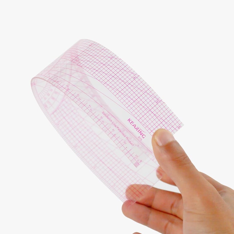KEARING Plastic Clear Graph Ruler, Multi-Purpose Pattern Grading Ruler, 30cm & 12", Dual Metric and Imperial Scale for Sewing, Quilting, and Pattern Making - Image 5